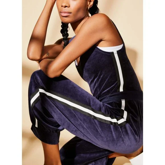 NWT FP Movement Feel Good Velour Onesie / Navy Combo - Picture 3 of 7